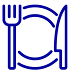 plate, fork, and knife