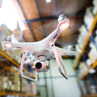 drone in warehouse 