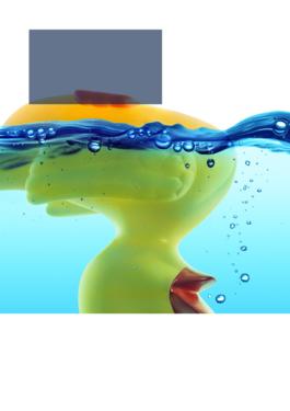 upside down rubber ducky in water
