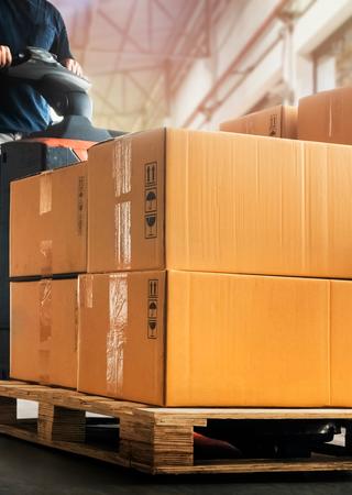 boxes on pallet in warehouse
