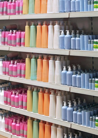 beauty products on store shelf