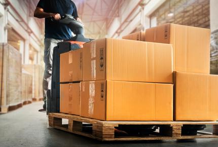 boxes on pallet in warehouse